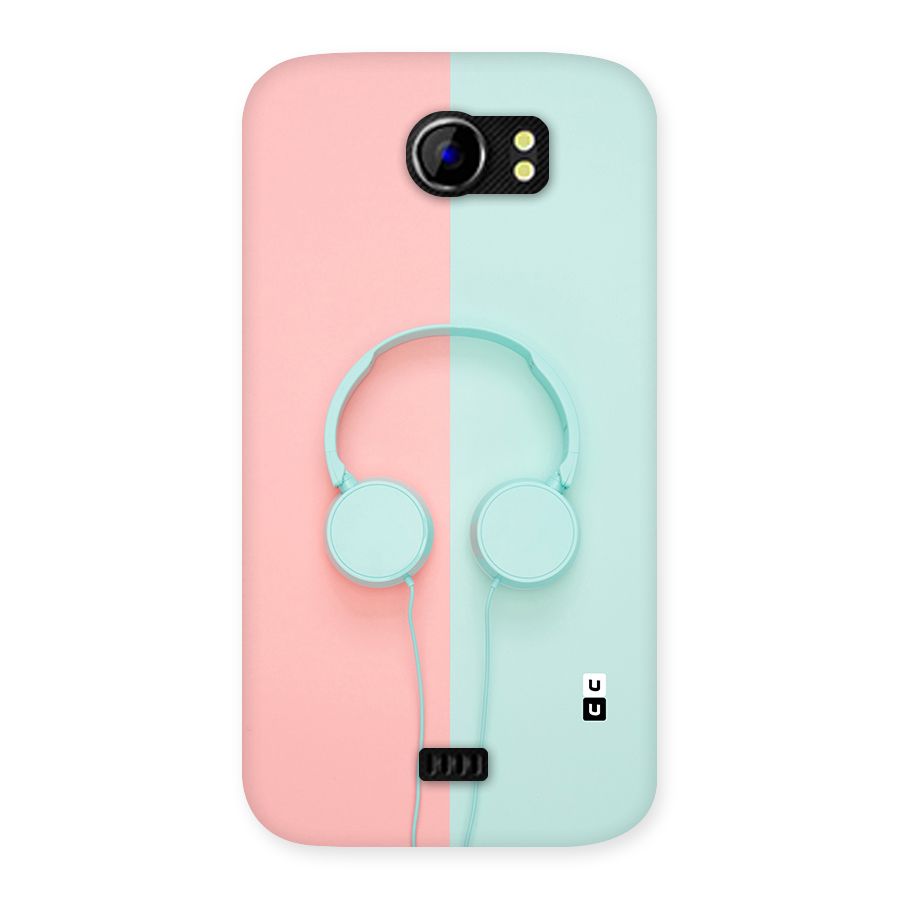 Pastel Headphones Back Case for Micromax Canvas 2 A110