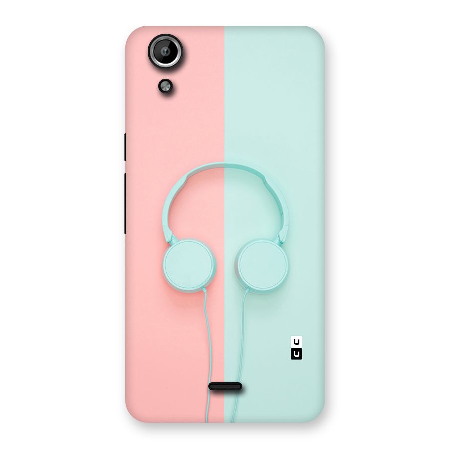 Pastel Headphones Back Case for Micromax Canvas Selfie Lens Q345