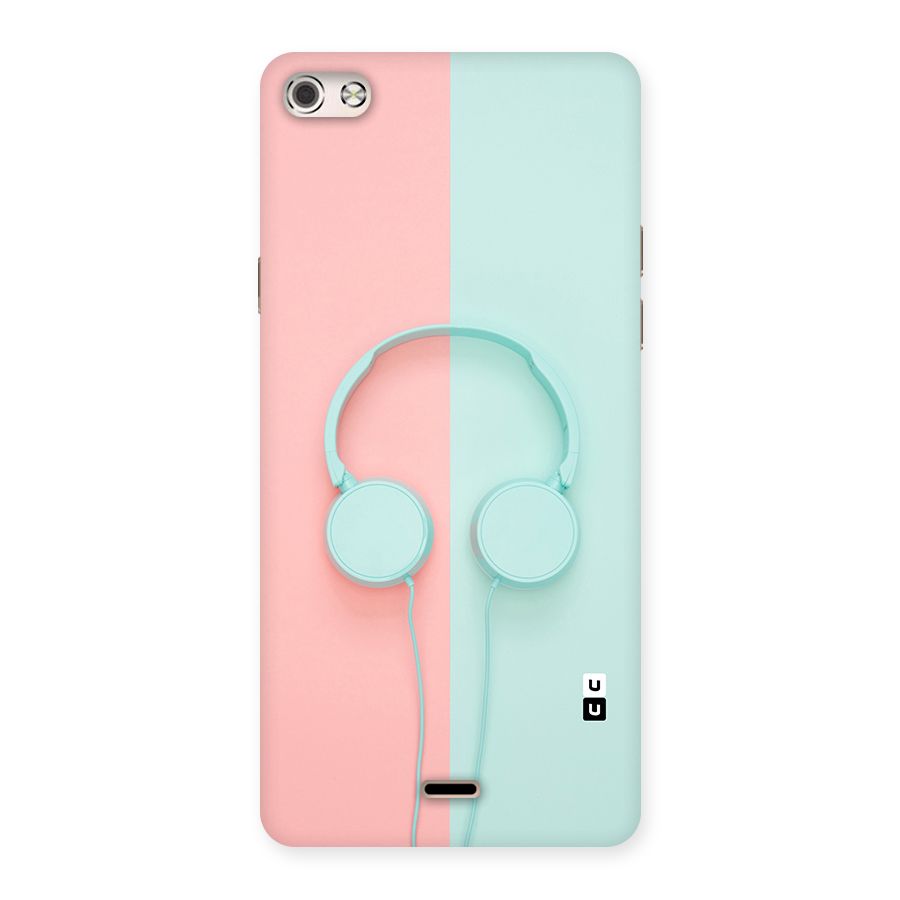 Pastel Headphones Back Case for Micromax Canvas Silver 5
