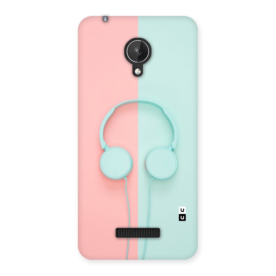 Pastel Headphones Back Case for Micromax Canvas Spark Q380