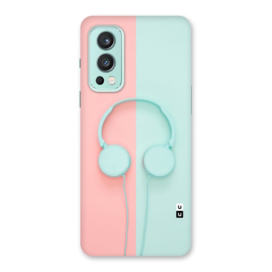 Pastel Headphones Glass Back Case for OnePlus Nord 2 5G