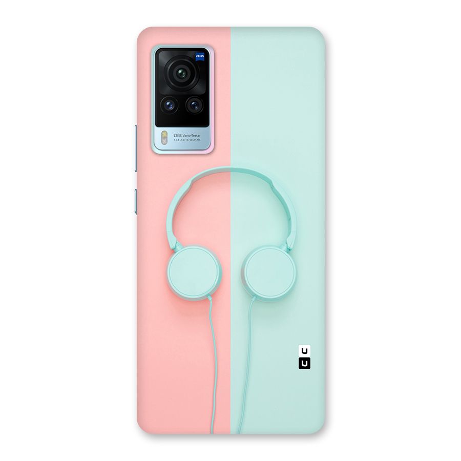Pastel Headphones Glass Back Case for Vivo X60 Pro