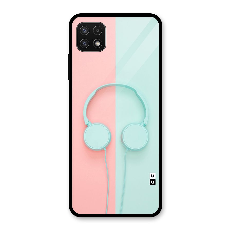Pastel Headphones Glass Back Case for Galaxy A22 5G