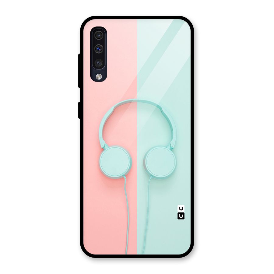 Pastel Headphones Glass Back Case for Galaxy A30s