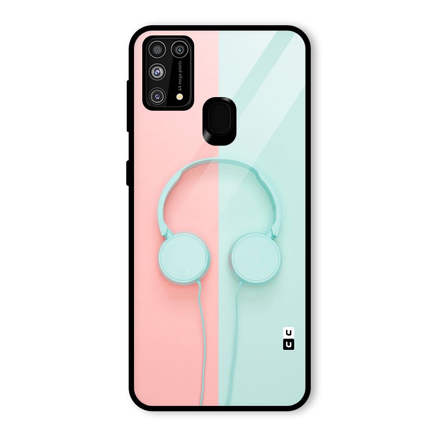 Pastel Headphones Glass Back Case for Galaxy M31