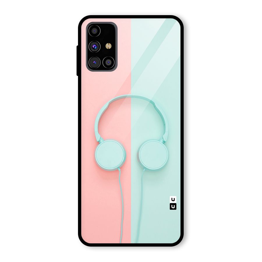 Pastel Headphones Glass Back Case for Galaxy M31s