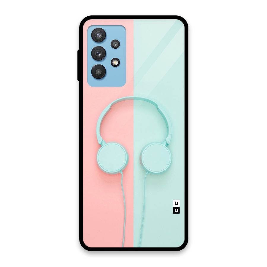 Pastel Headphones Glass Back Case for Galaxy M32 5G
