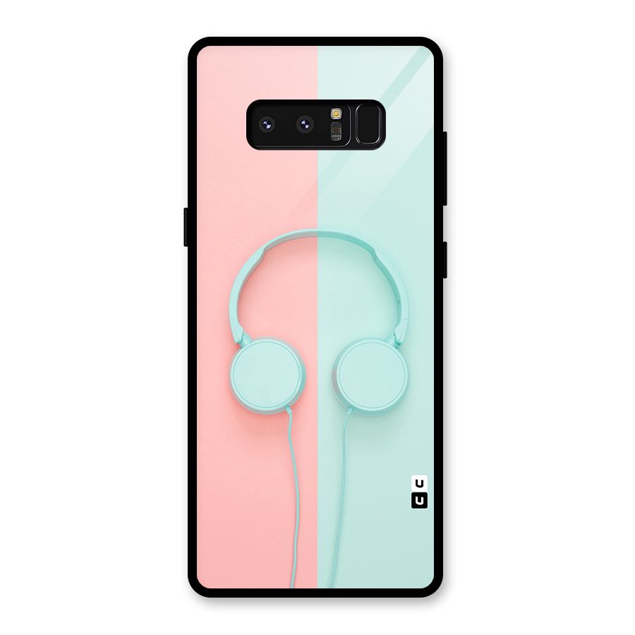 Pastel Headphones Glass Back Case for Galaxy Note 8