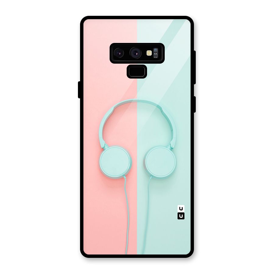 Pastel Headphones Glass Back Case for Galaxy Note 9