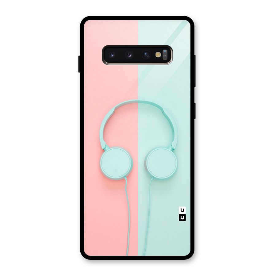 Pastel Headphones Glass Back Case for Galaxy S10 Plus