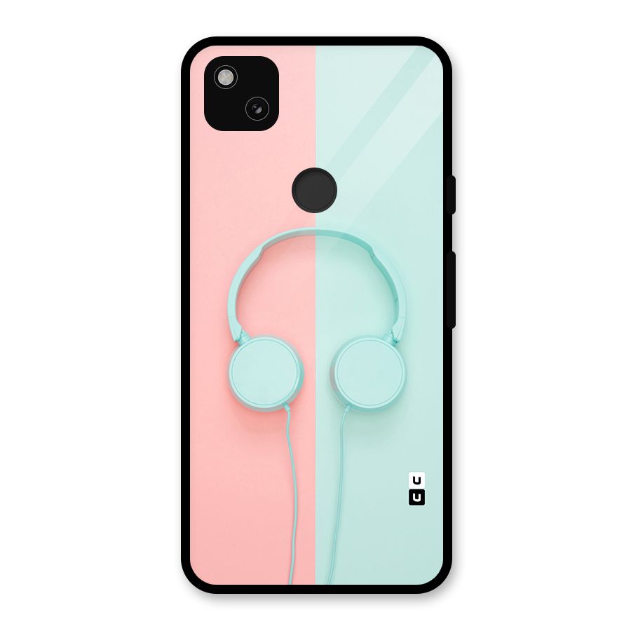 Pastel Headphones Glass Back Case for Google Pixel 4a