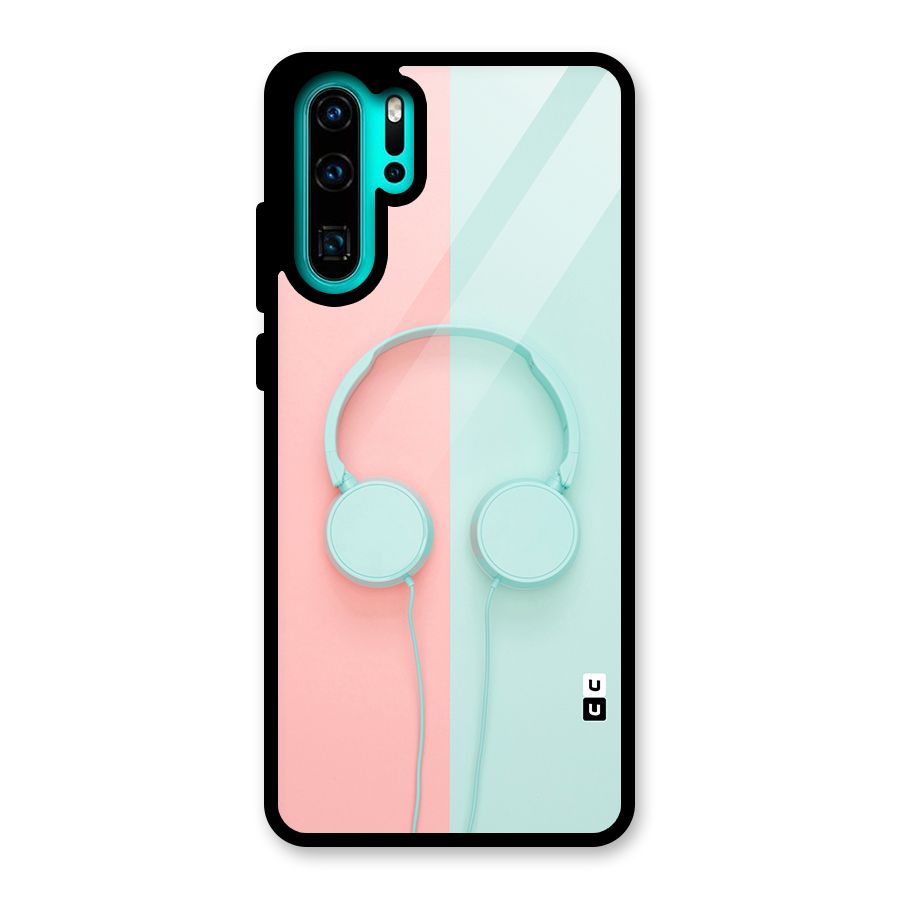 Pastel Headphones Glass Back Case for Huawei P30 Pro