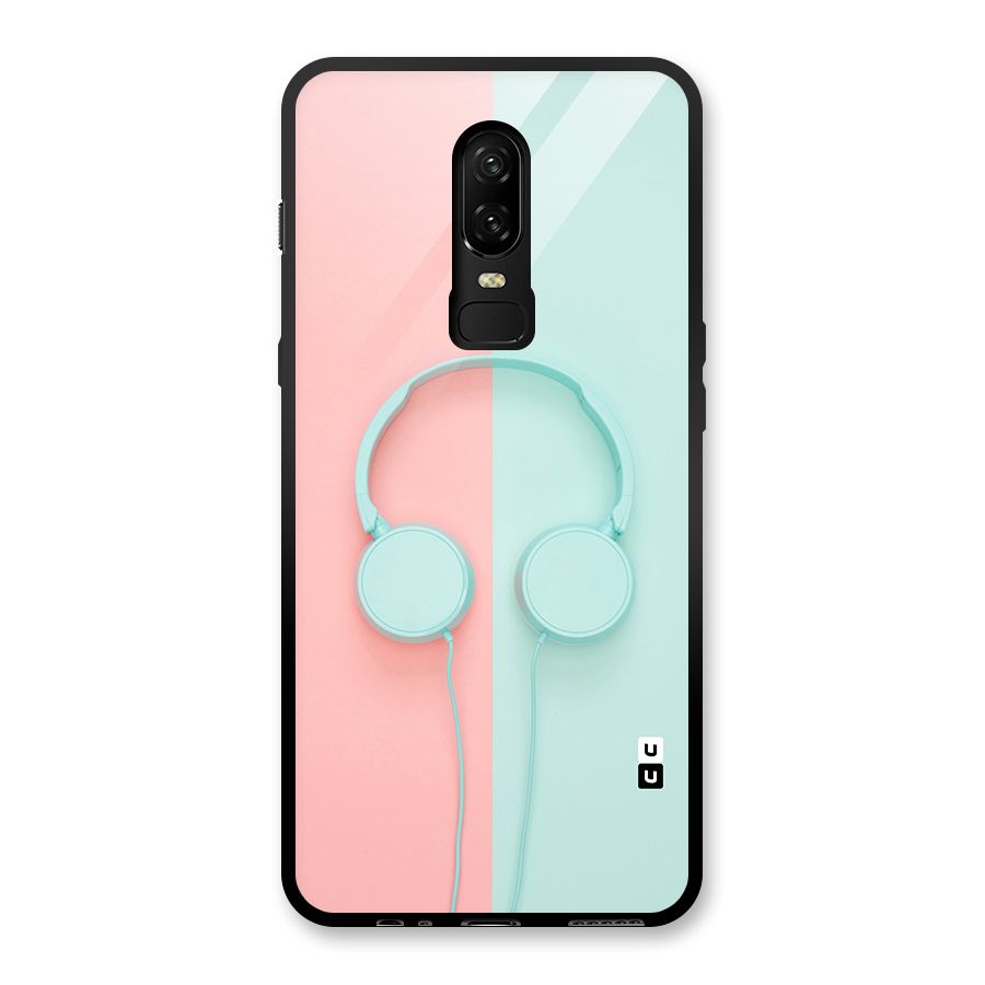 Pastel Headphones Glass Back Case for OnePlus 6