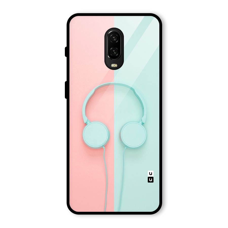 Pastel Headphones Glass Back Case for OnePlus 6T