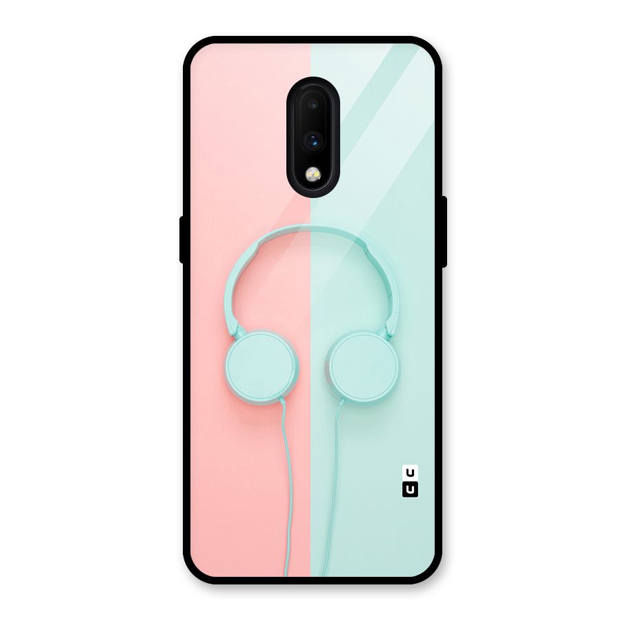 Pastel Headphones Glass Back Case for OnePlus 7