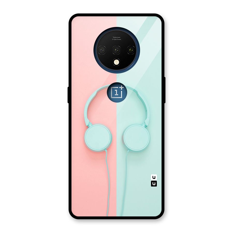 Pastel Headphones Glass Back Case for OnePlus 7T