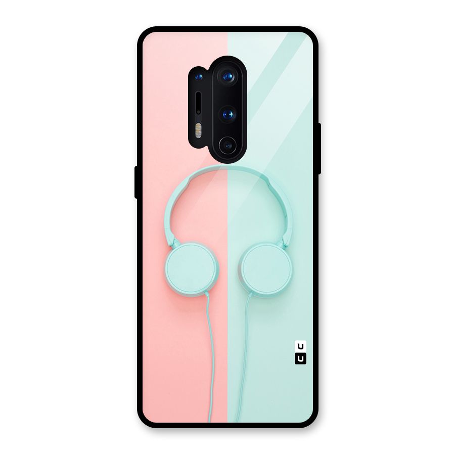 Pastel Headphones Glass Back Case for OnePlus 8 Pro