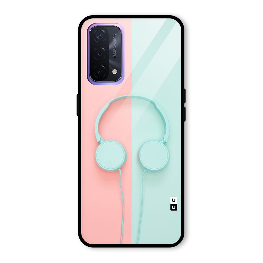 Pastel Headphones Glass Back Case for Oppo A74 5G