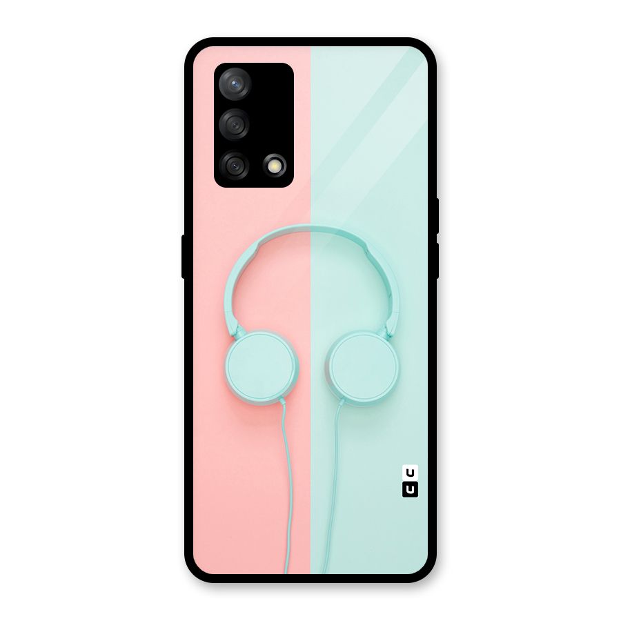 Pastel Headphones Glass Back Case for Oppo F19
