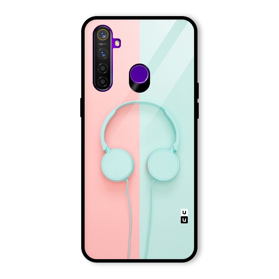 Pastel Headphones Glass Back Case for Realme 5 Pro