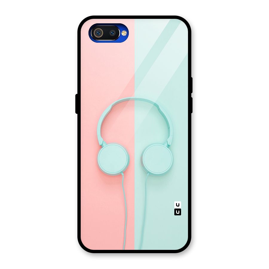 Pastel Headphones Glass Back Case for Realme C2