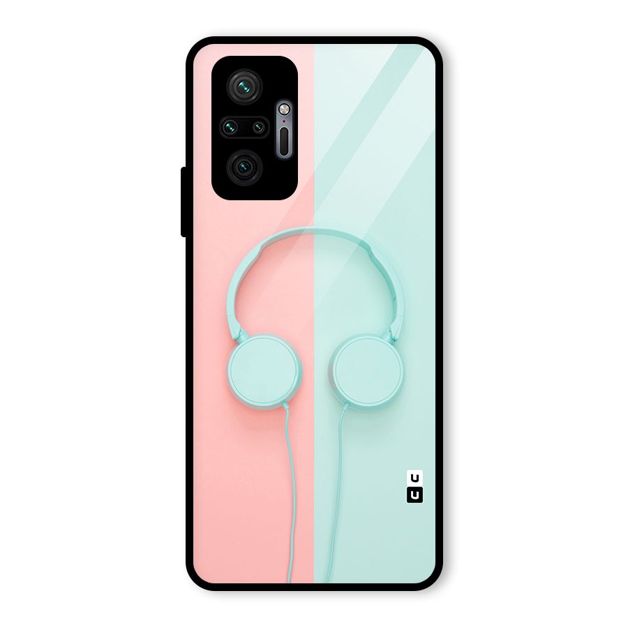Pastel Headphones Glass Back Case for Redmi Note 10 Pro Max