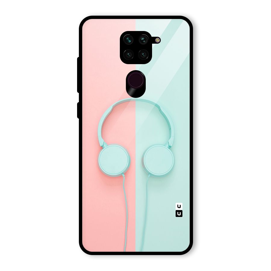 Pastel Headphones Glass Back Case for Redmi Note 9
