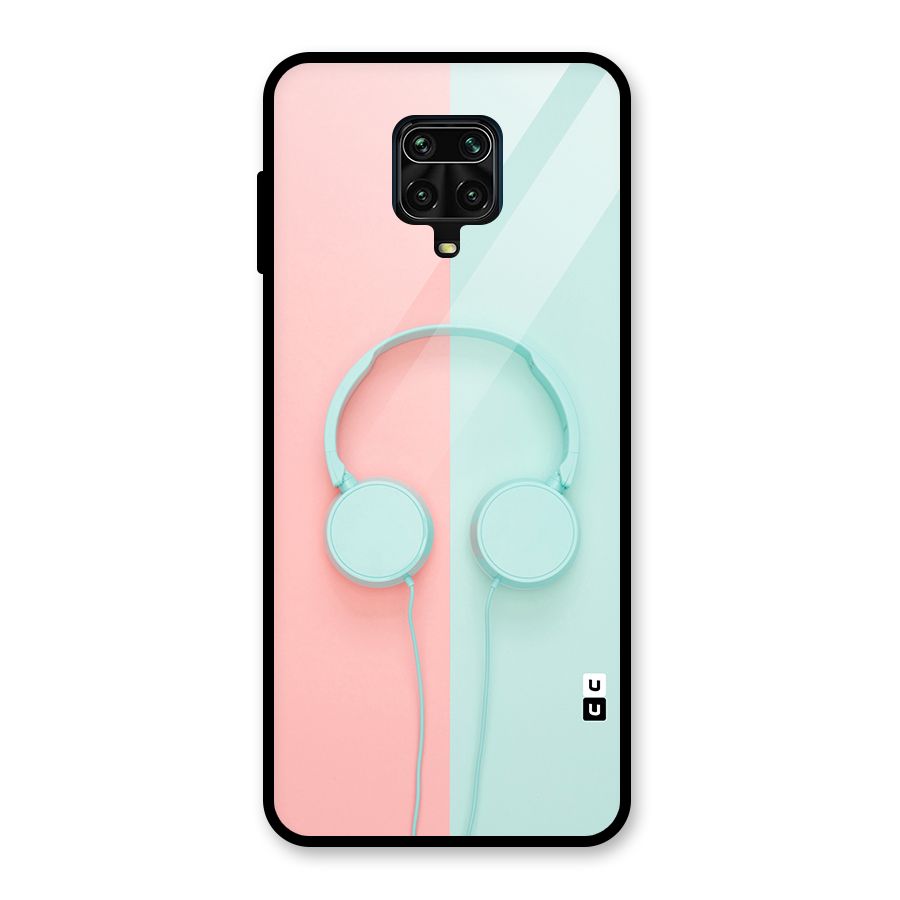 Pastel Headphones Glass Back Case for Redmi Note 9 Pro