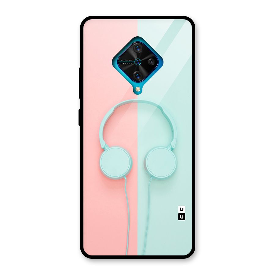 Pastel Headphones Glass Back Case for Vivo S1 Pro
