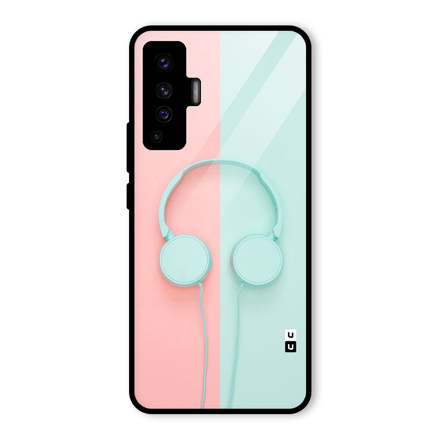 Pastel Headphones Glass Back Case for Vivo X50