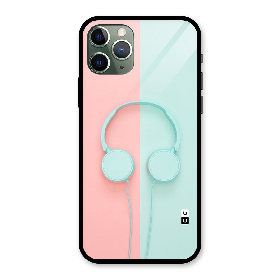 Pastel Headphones Glass Back Case for iPhone 11 Pro