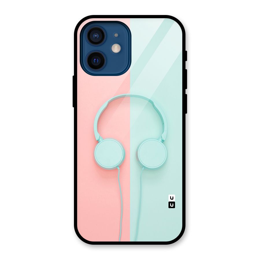 Pastel Headphones Glass Back Case for iPhone 12 Mini