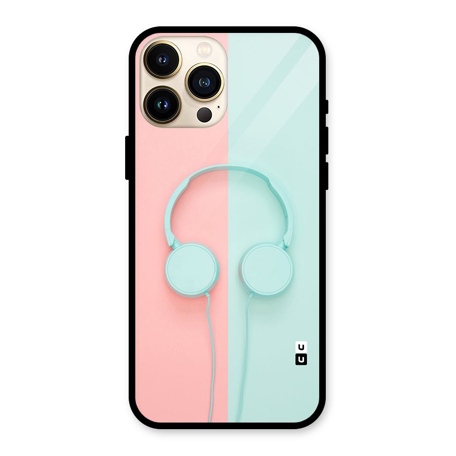 Pastel Headphones Glass Back Case for iPhone 13 Pro Max