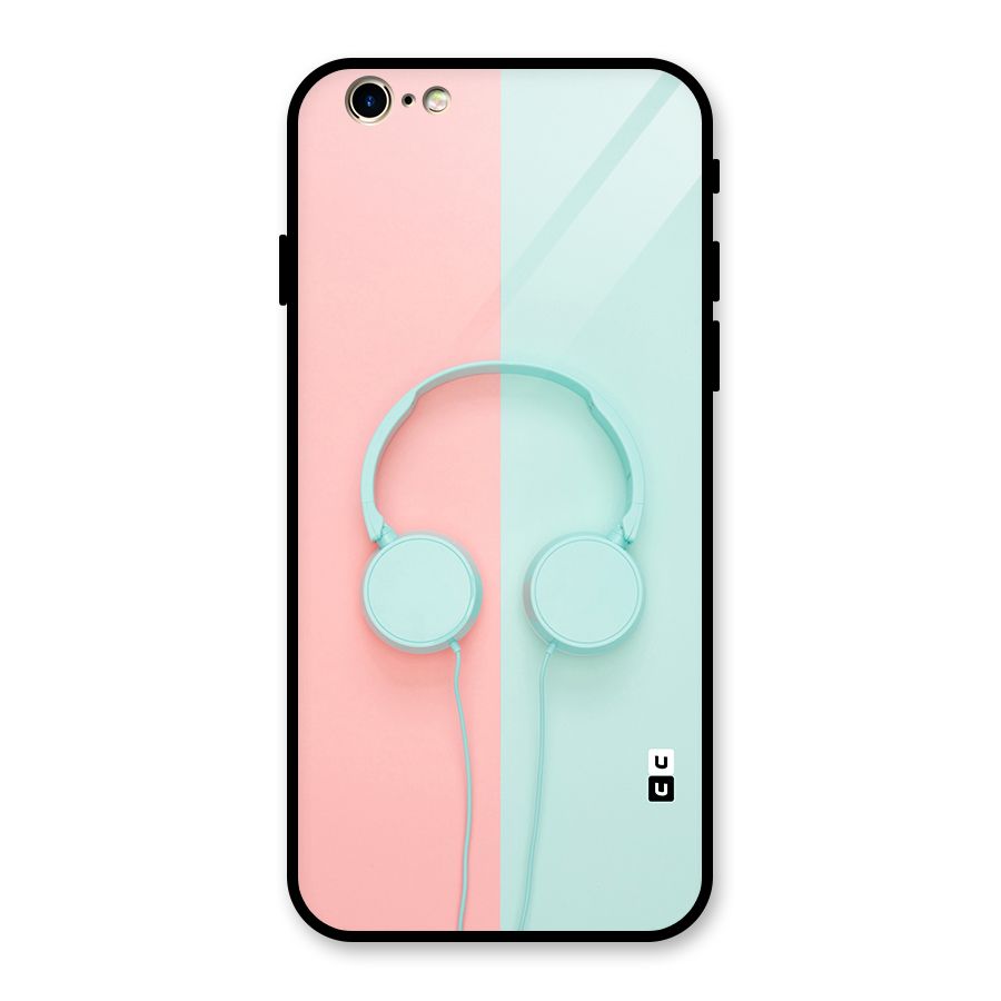 Pastel Headphones Glass Back Case for iPhone 6 6S