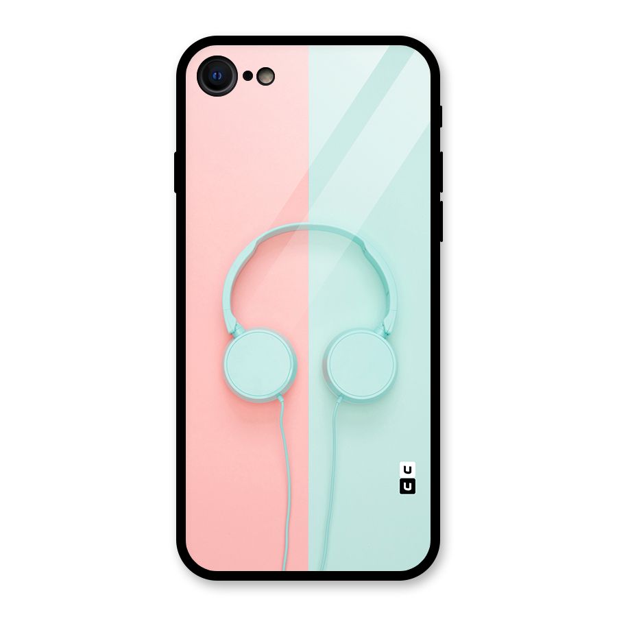 Pastel Headphones Glass Back Case for iPhone 7