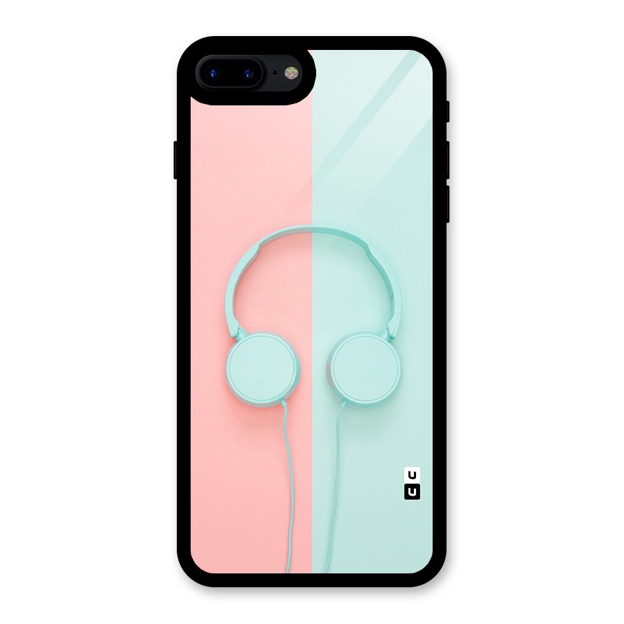 Pastel Headphones Glass Back Case for iPhone 8 Plus