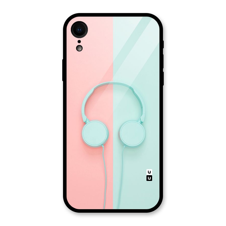 Pastel Headphones Glass Back Case for iPhone XR