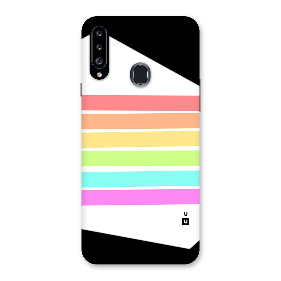 Pastel Pride Horizontal Stripes Back Case for Galaxy A20s