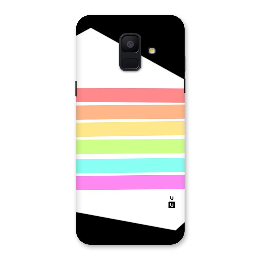 Pastel Pride Horizontal Stripes Back Case for Galaxy A6 (2018)