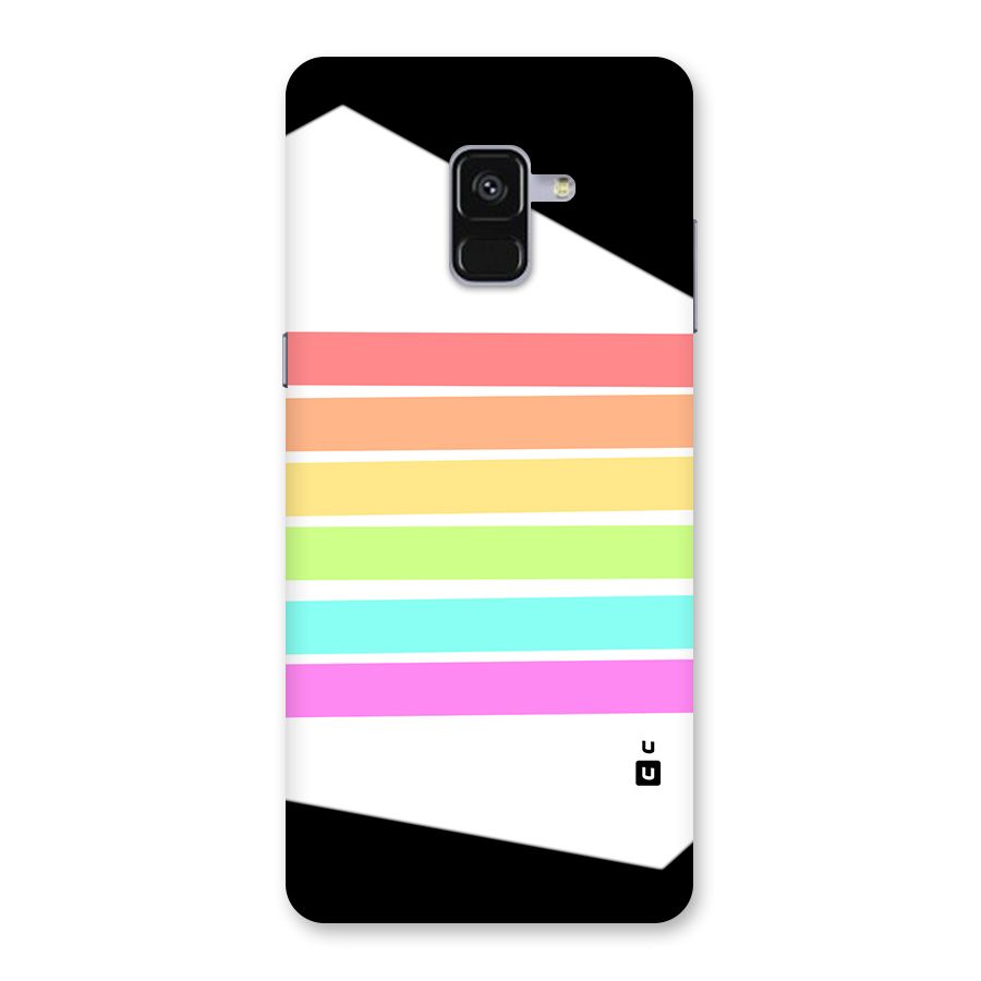 Pastel Pride Horizontal Stripes Back Case for Galaxy A8 Plus