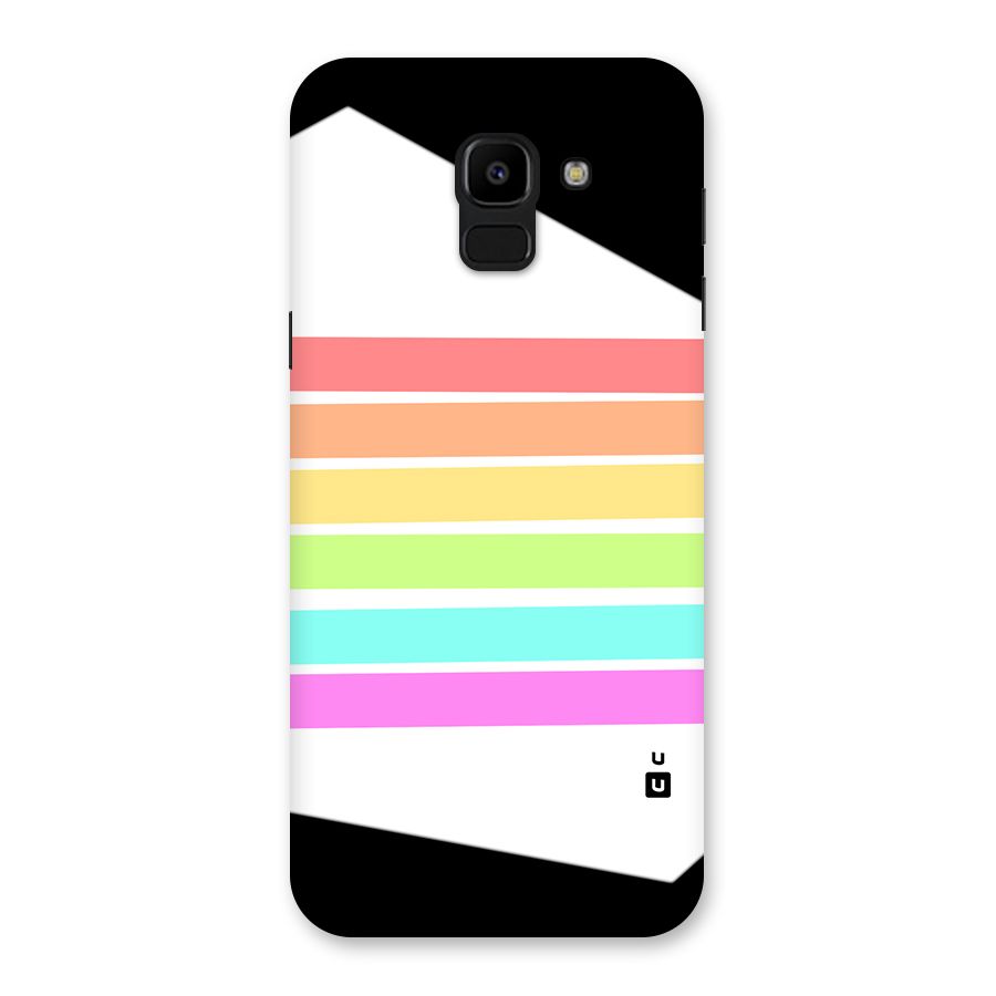Pastel Pride Horizontal Stripes Back Case for Galaxy J6