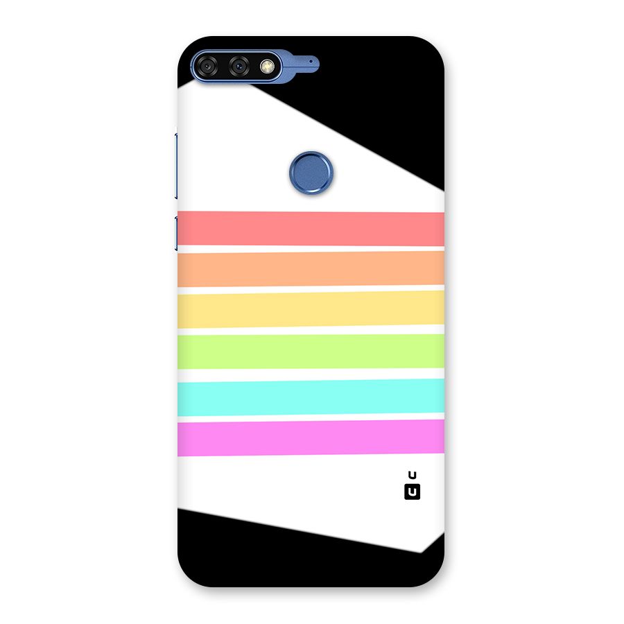 Pastel Pride Horizontal Stripes Back Case for Honor 7C