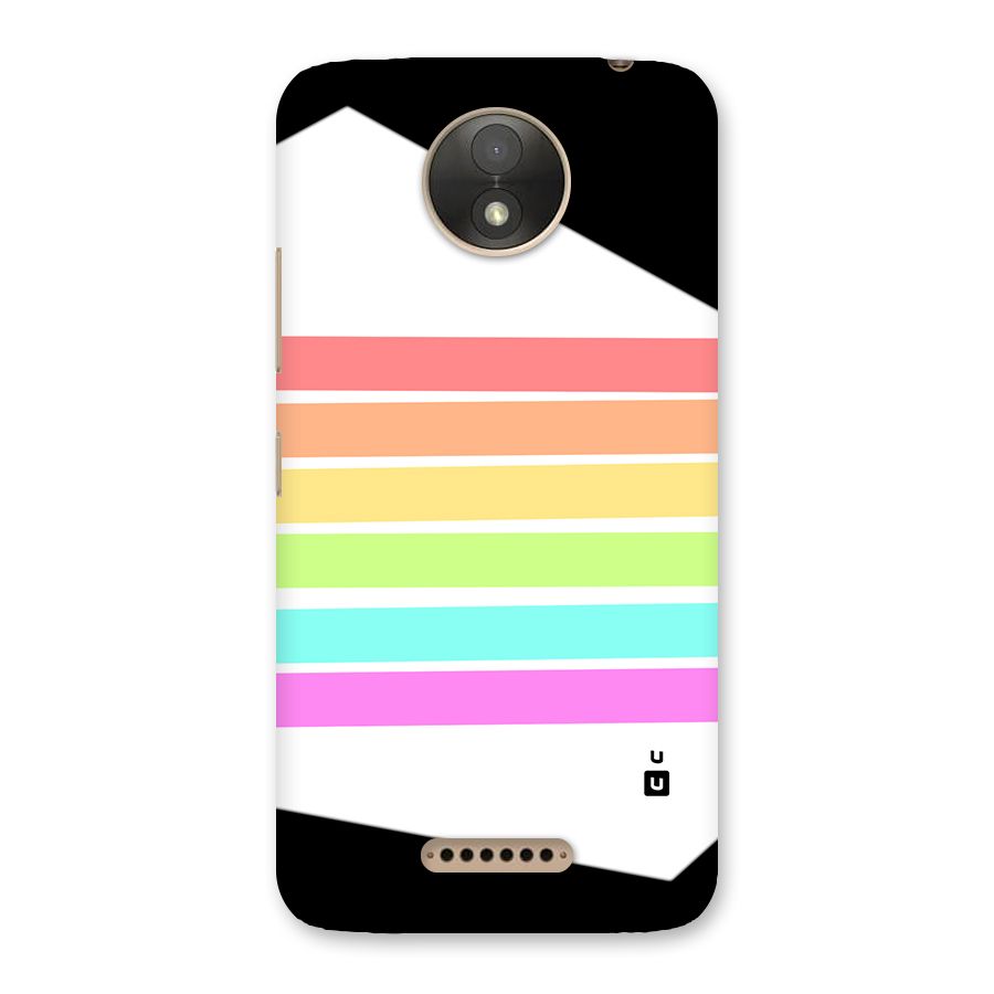 Pastel Pride Horizontal Stripes Back Case for Moto C Plus