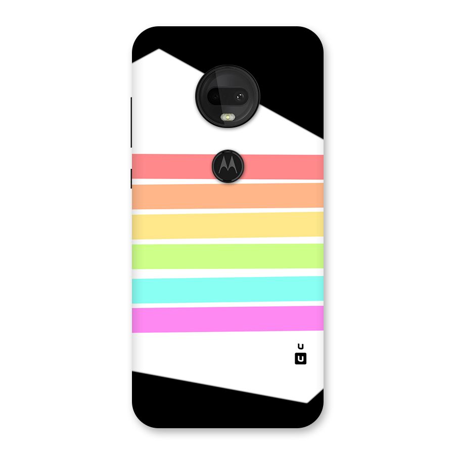 Pastel Pride Horizontal Stripes Back Case for Moto G7