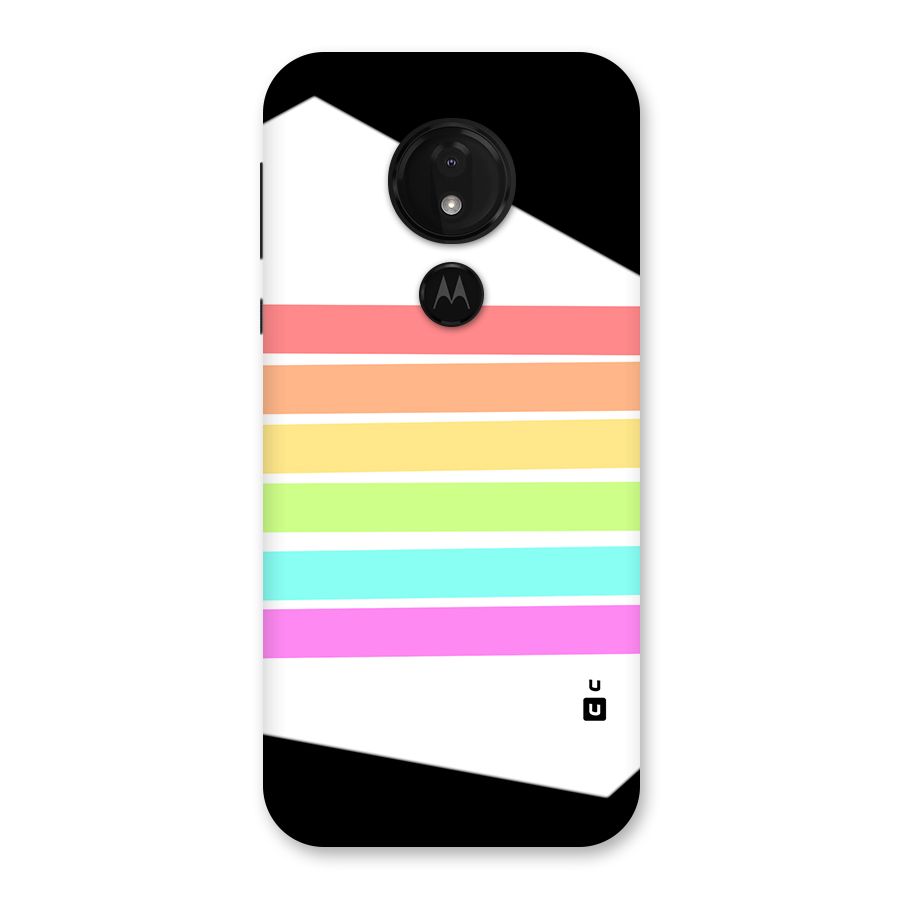Pastel Pride Horizontal Stripes Back Case for Moto G7 Power