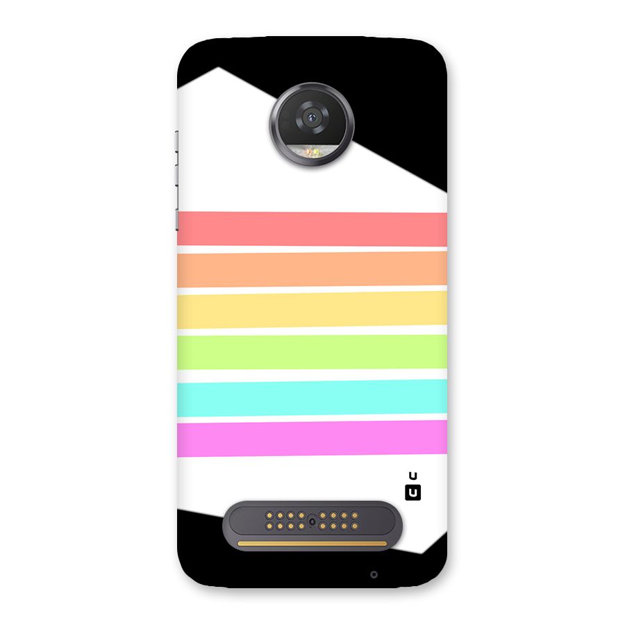Pastel Pride Horizontal Stripes Back Case for Moto Z2 Play