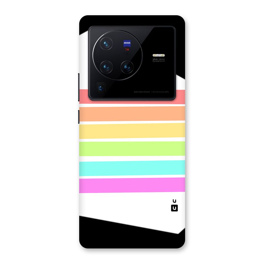 Pastel Pride Horizontal Stripes Back Case for Vivo X80 Pro