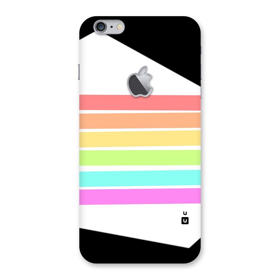 Pastel Pride Horizontal Stripes Back Case for iPhone 6 Plus 6S Plus Logo Cut