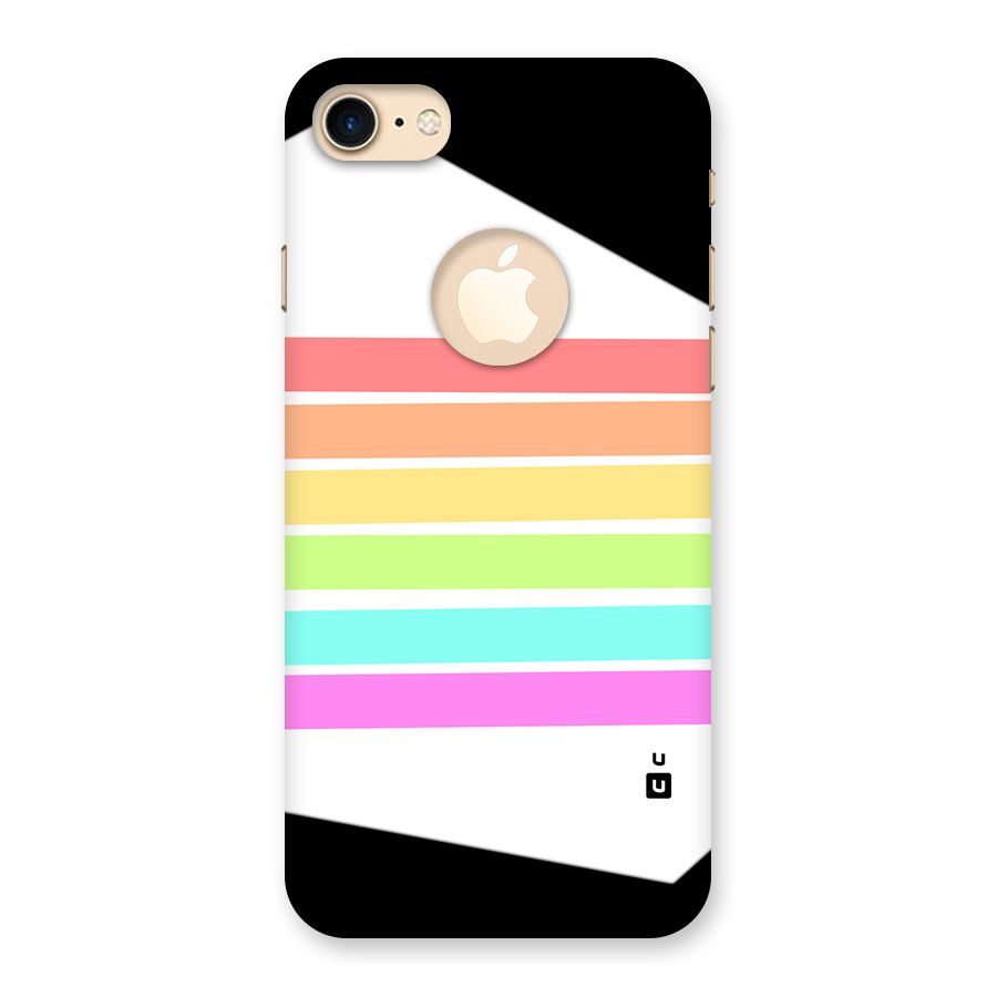 Pastel Pride Horizontal Stripes Back Case for iPhone 7 Logo Cut