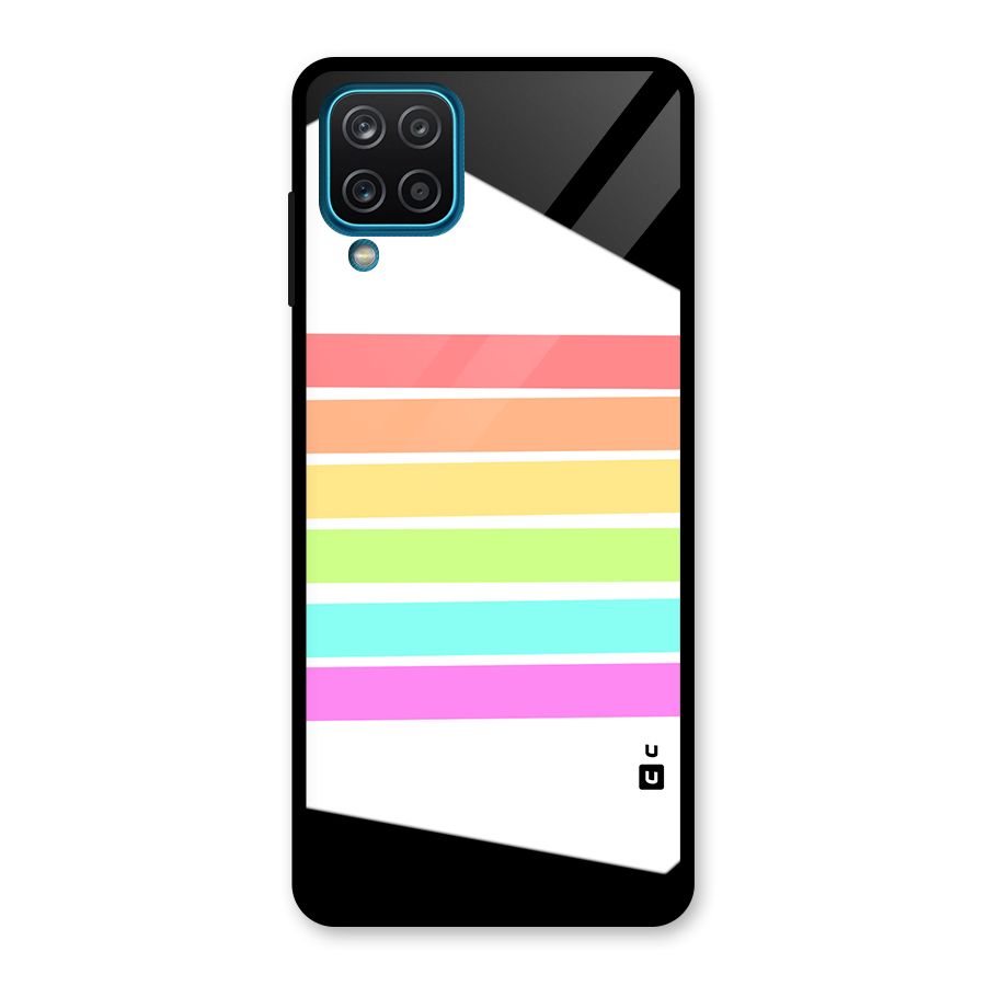Pastel Pride Horizontal Stripes Glass Back Case for Galaxy A12